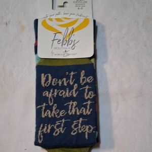 Awake Navy Blue and Olive Green Inspirational Crew Socks